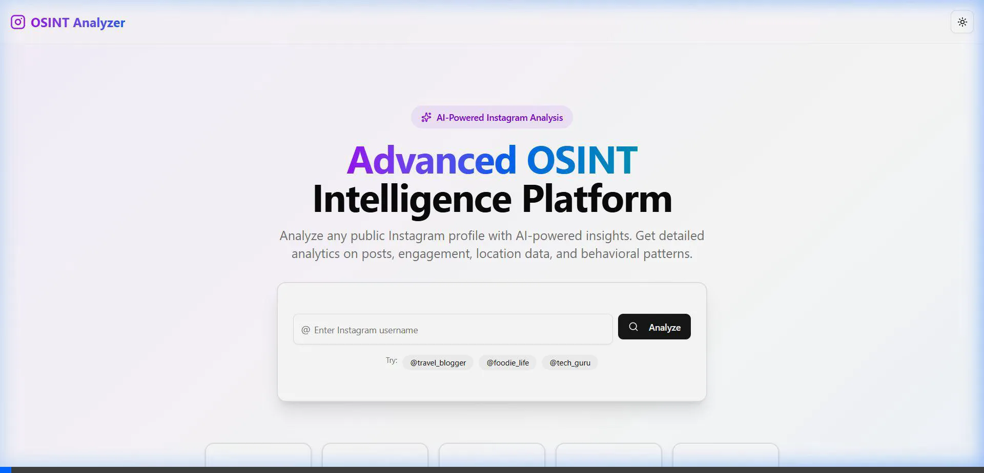 Instagram OSINT Analyzer Preview